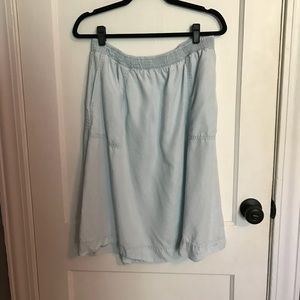 Chambray midi skirt with pockets